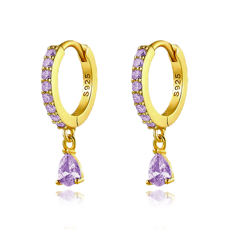 Ayla Lilac Gold Earrings
