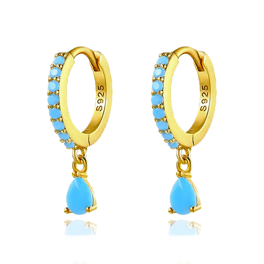 Ayla Turquoise Gold Earrings