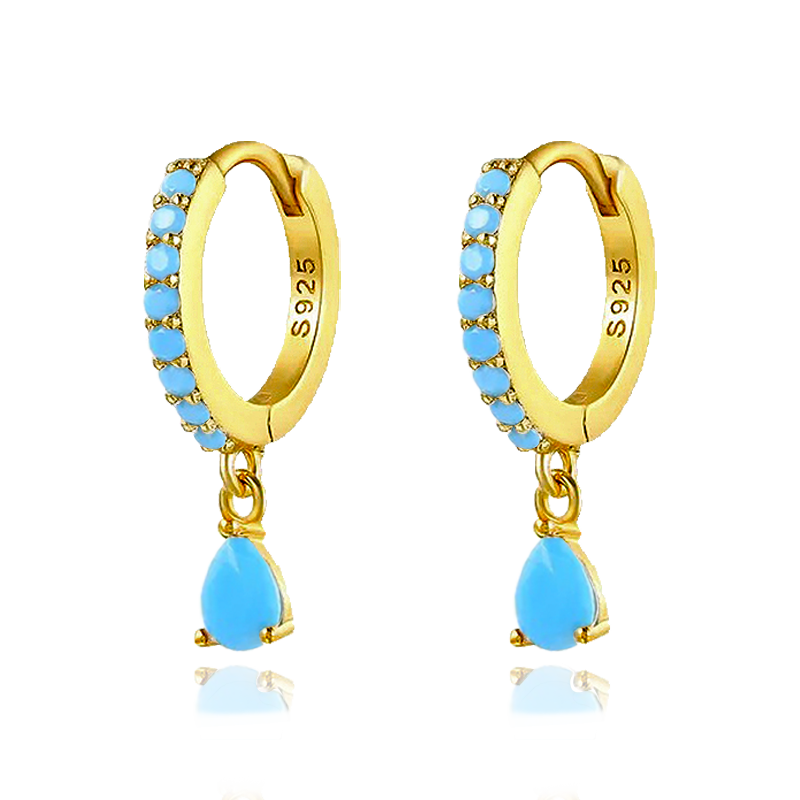 Ayla Turquoise Gold Earrings