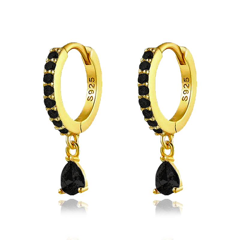 Aros Ayla Negro Oro