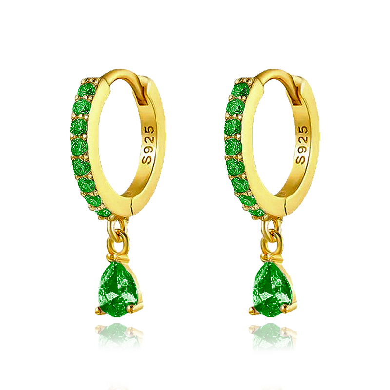 Ayla Green Gold Earrings