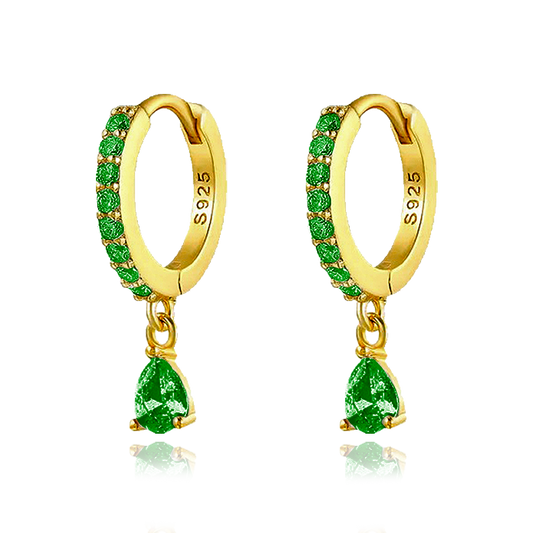 Ayla Green Gold Earrings