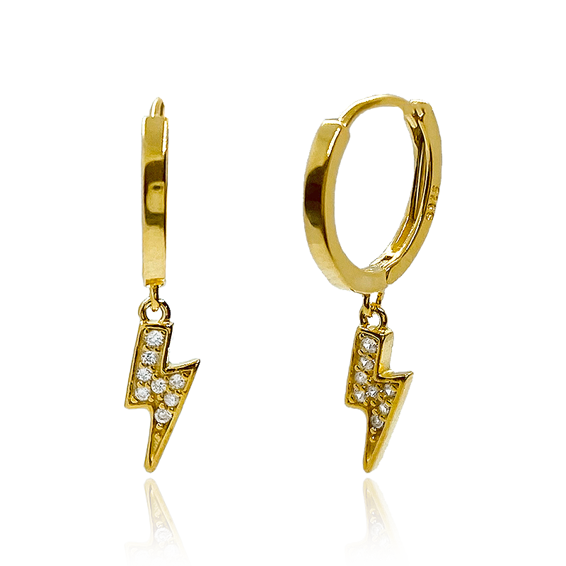 Shiny Rayito Gold Hoops