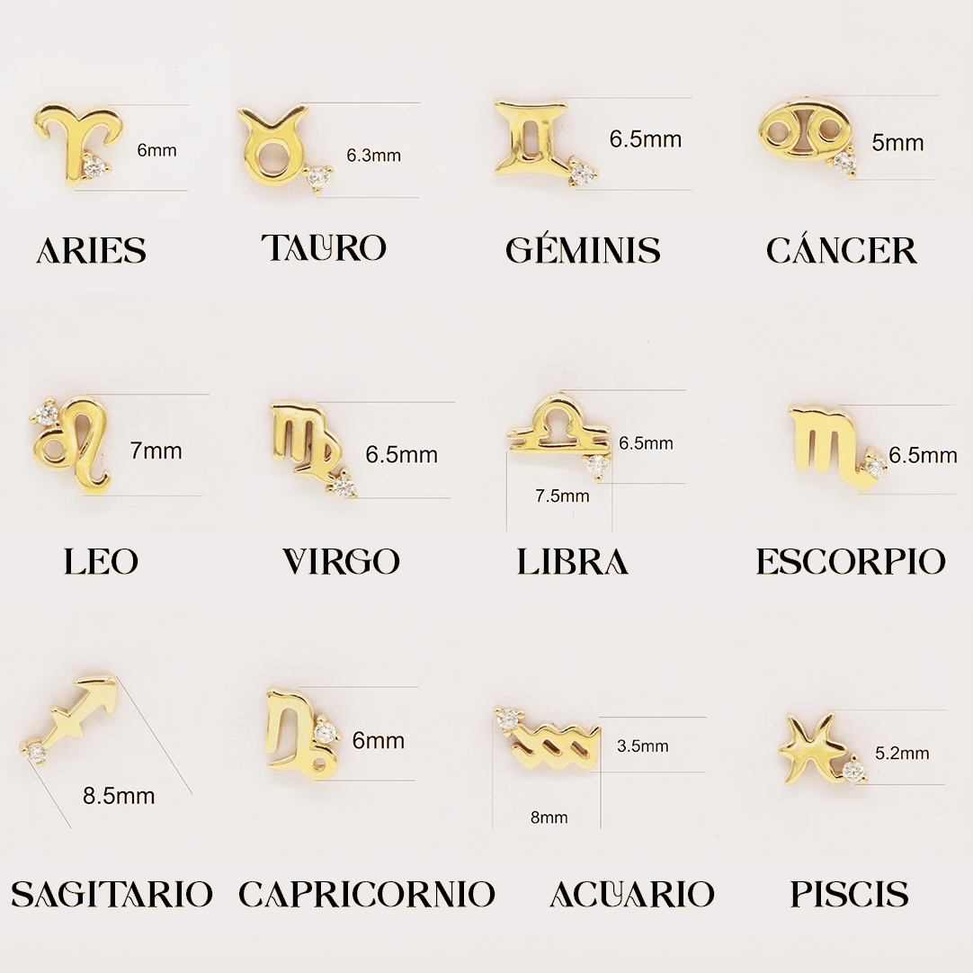 Pendiente Mini Zodiaco Oro