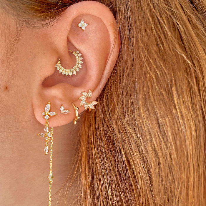Pendientes Brigitte White Oro