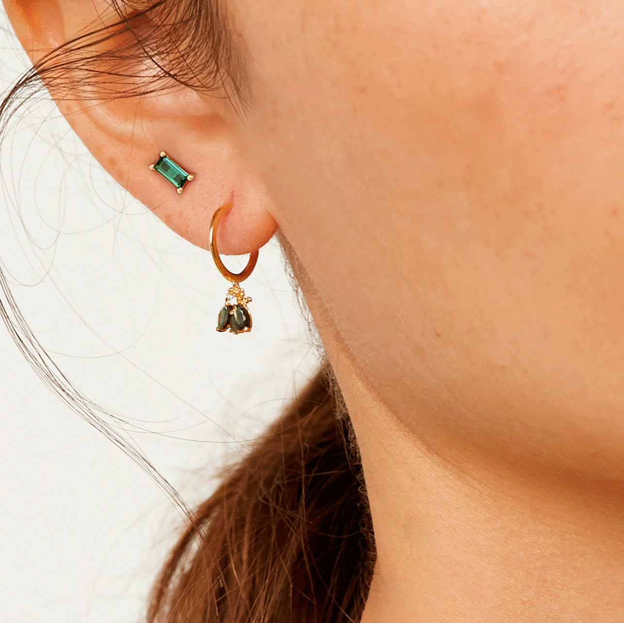 Gold Beetle Earrings