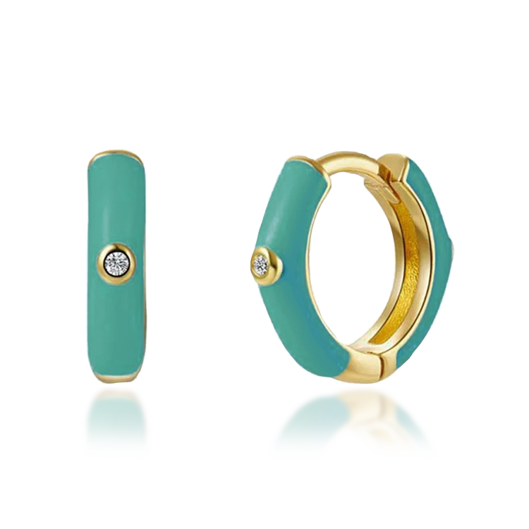 Dea Turquoise Gold Hoops