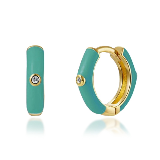 Dea Turquoise Gold Hoops