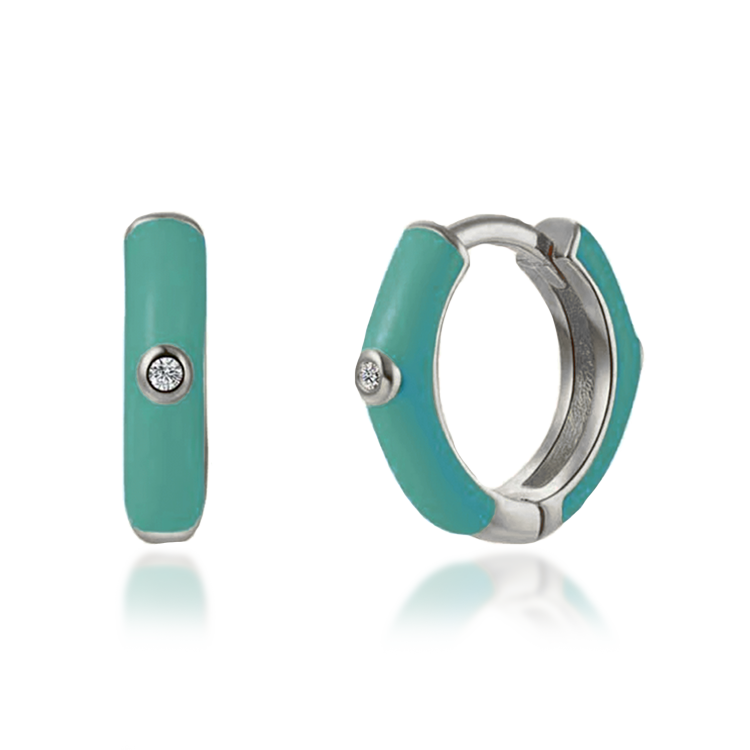 Dea Turquoise Silver Hoops