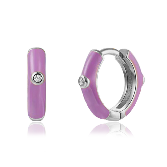 Dea Lilac Silver Hoops