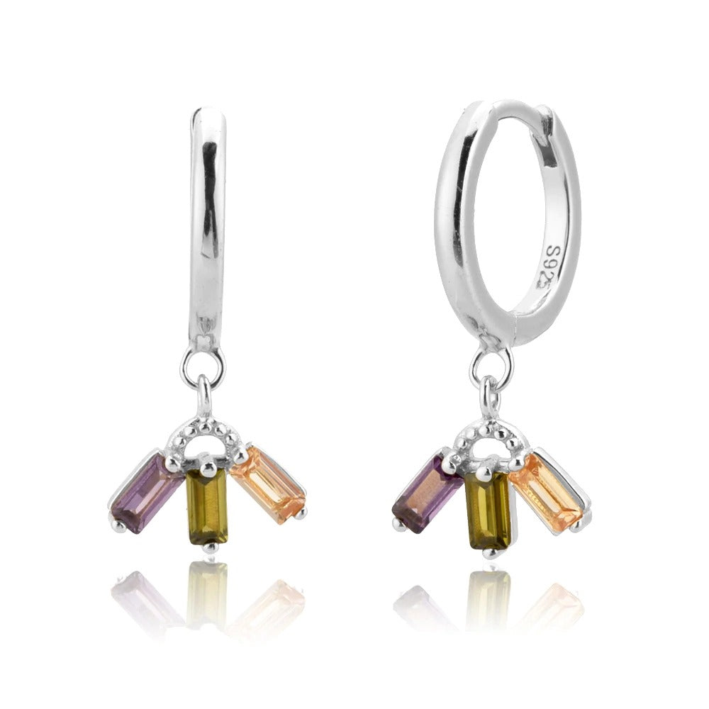 Silver Colorful Tribe Earrings 