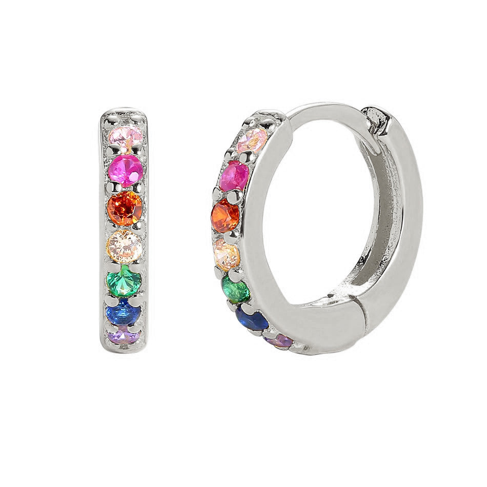 Aros Mini Rainbow Plata - 7mm