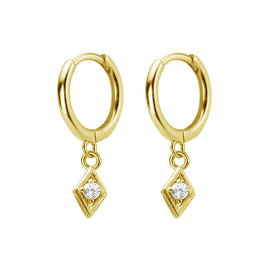Gold Mini Rhombus Hoops 