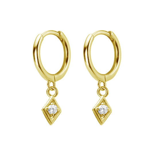 Gold Mini Rhombus Hoops 