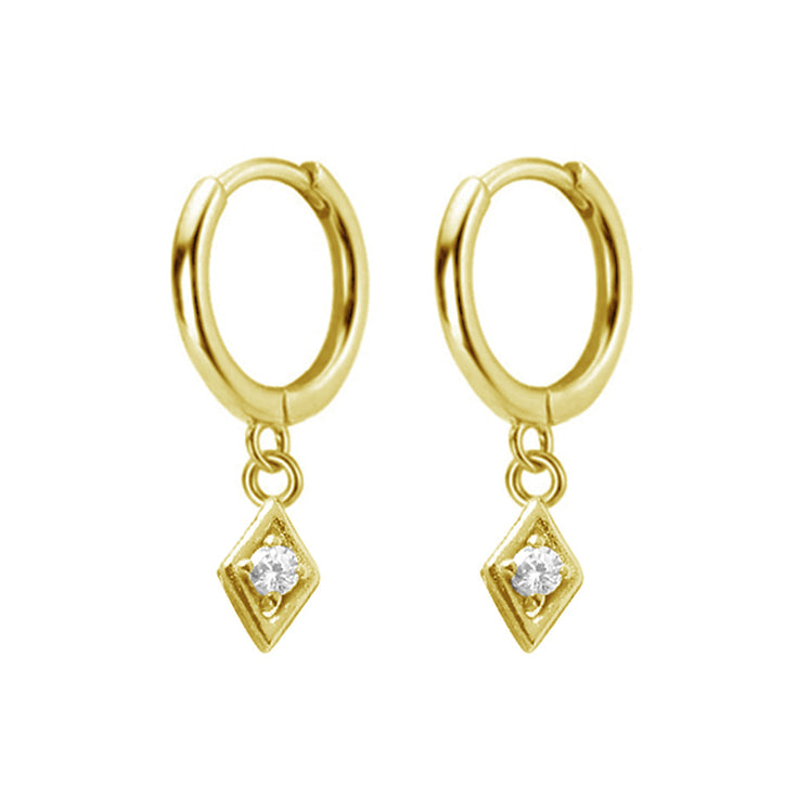 Gold Mini Rhombus Hoops 