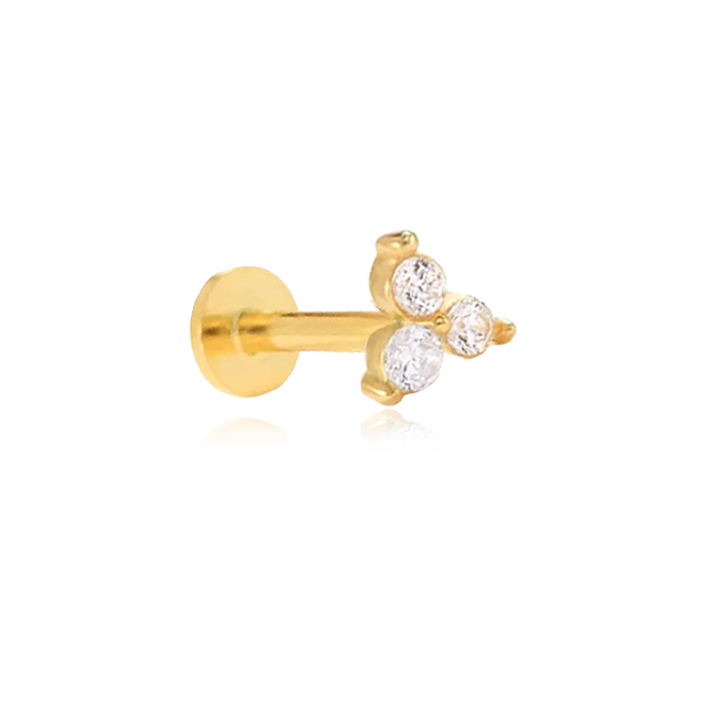 Clover Flower Gold Earring