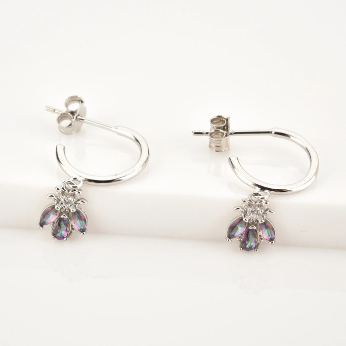 Silver Beetle Earrings 