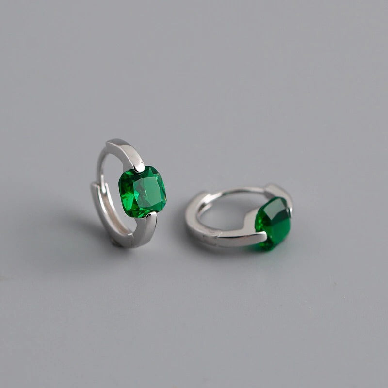 Meg Green Silver Earrings 