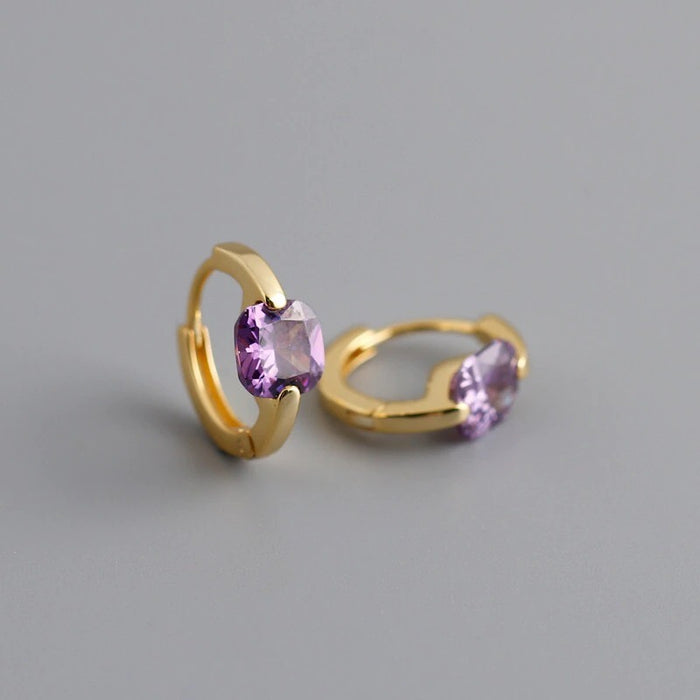 Meg Lilac Gold Earrings 