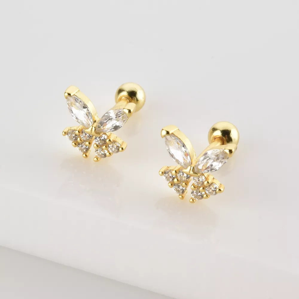 White Gold Butterfly Earring