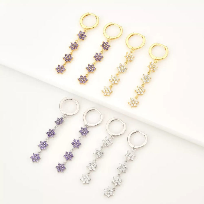 Silver Lilac Calantha Hoops