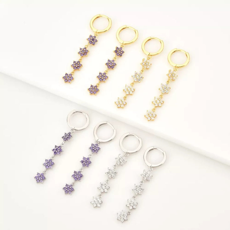 Silver Lilac Calantha Hoops