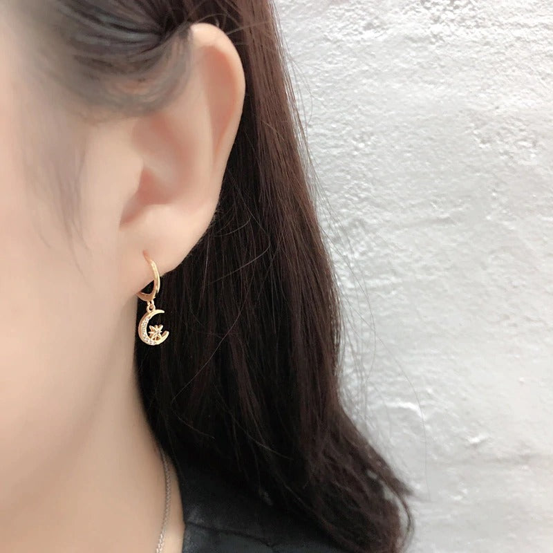 Silver Night Sky Hoops 