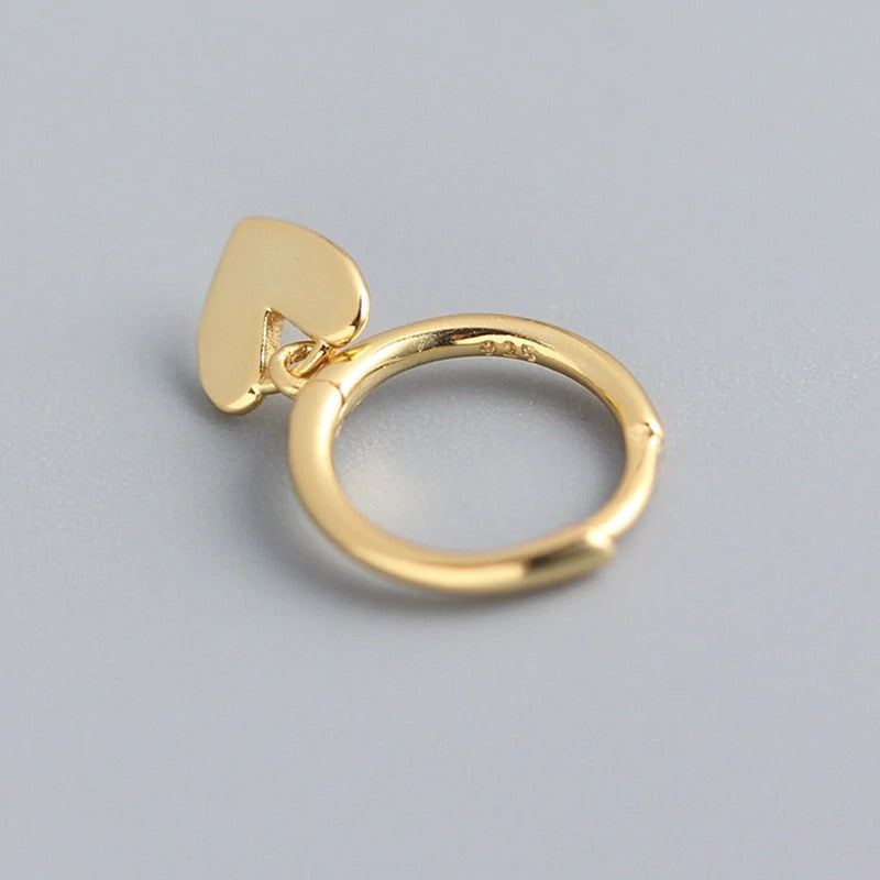 Gold Heart Hoops 