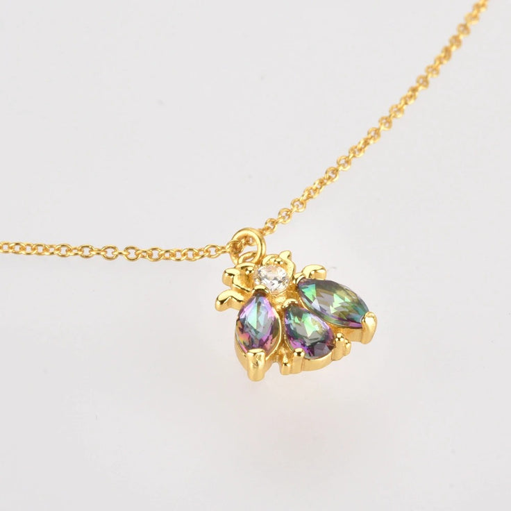 Gold Beetle Necklace 
