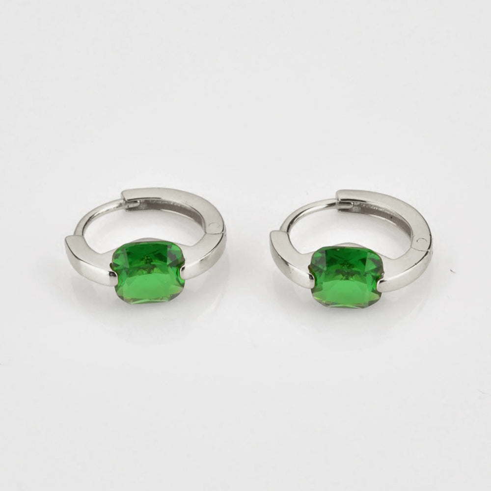 Meg Green Silver Earrings 