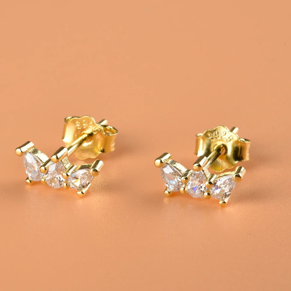 Gold Mini Queen Earrings 