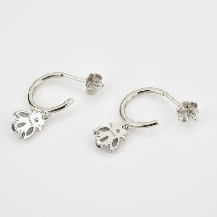 Silver Beetle Earrings 