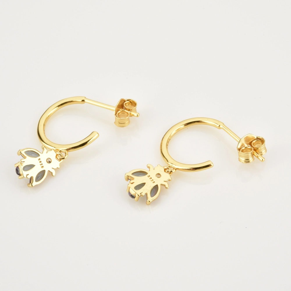 Gold Beetle Earrings