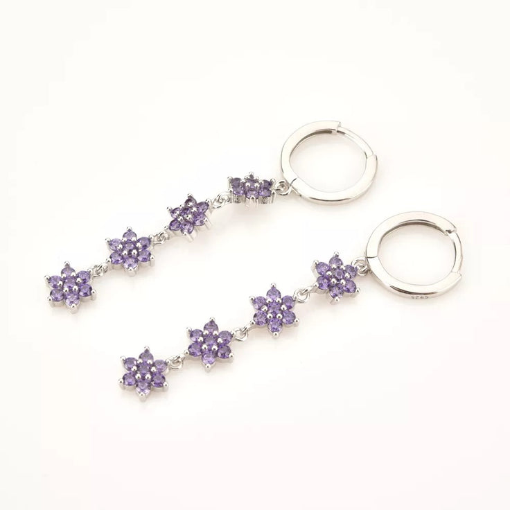 Silver Lilac Calantha Hoops