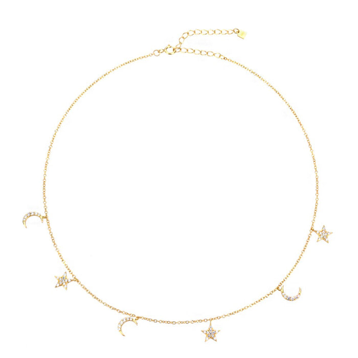 Choker Moon and Stars Oro