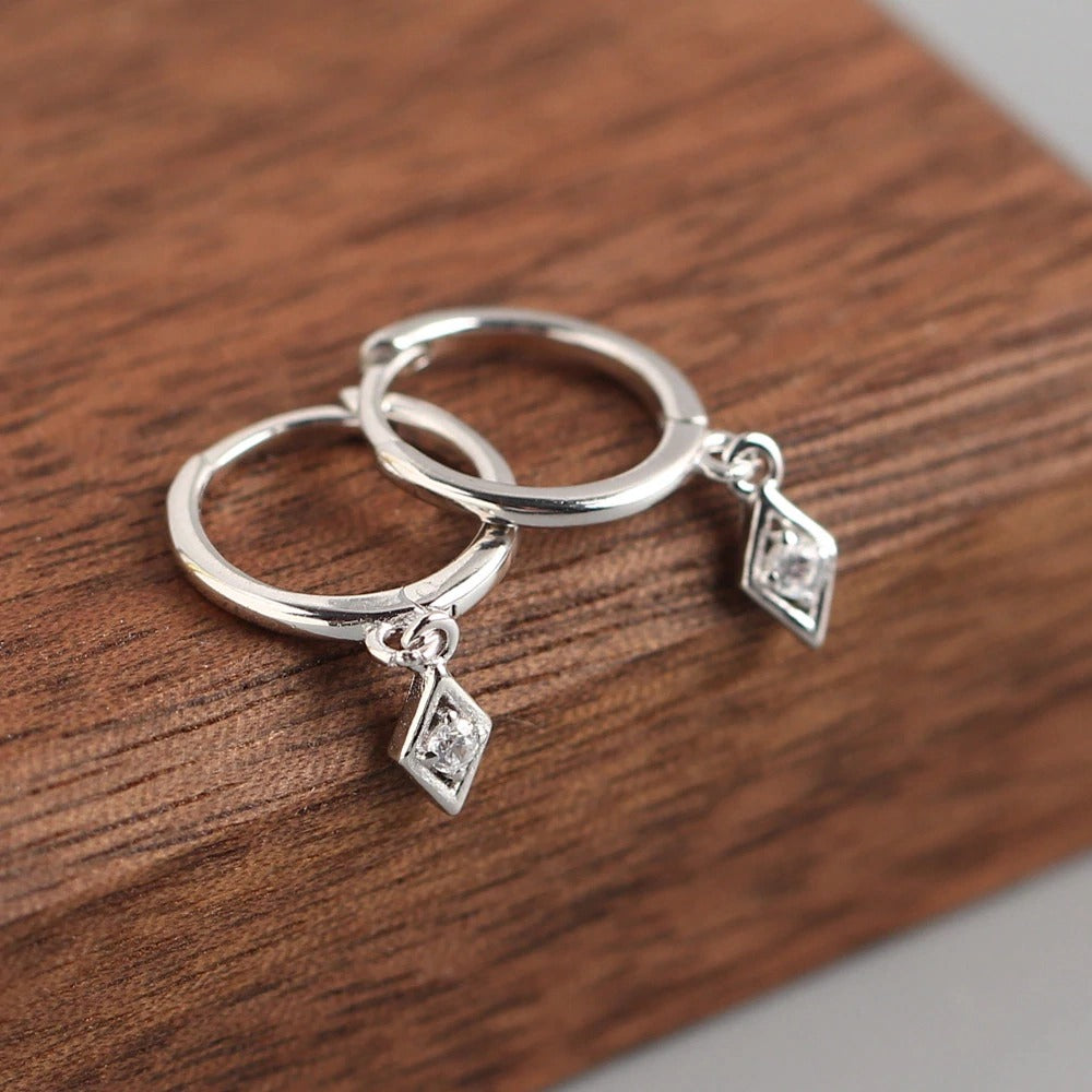 Aros Mini Rombo Plata
