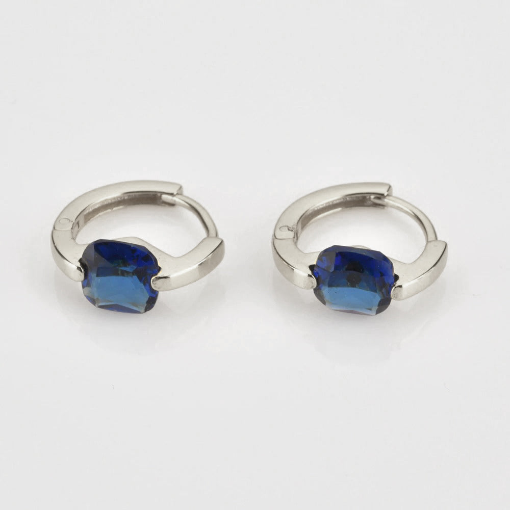 Meg Blue Silver Earrings 
