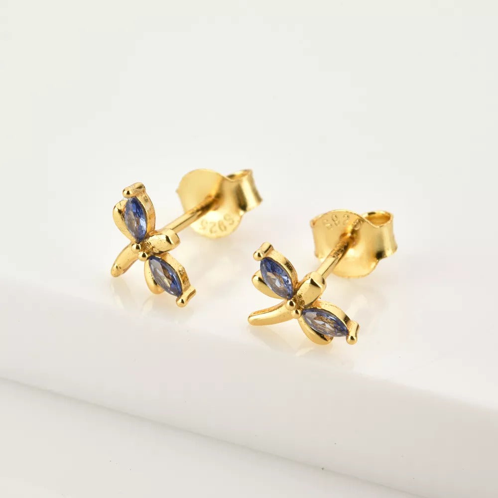 Gold Dragonfly Earrings 