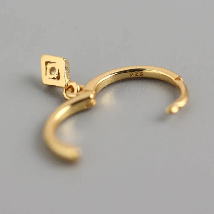 Gold Mini Rhombus Hoops 
