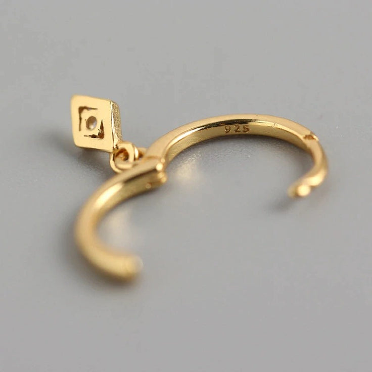 Gold Mini Rhombus Hoops 