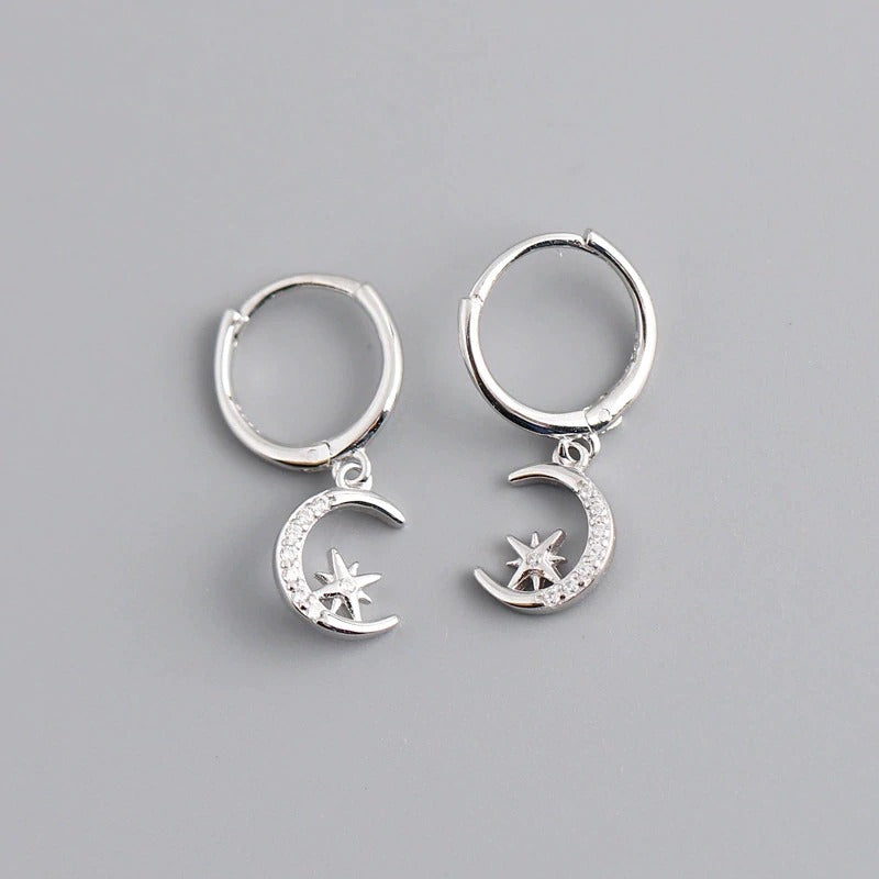 Silver Night Sky Hoops 