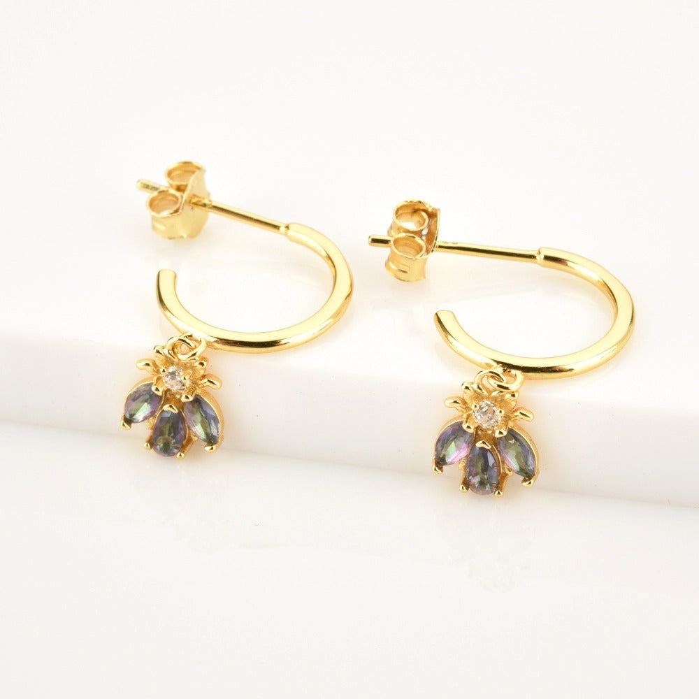 Gold Beetle Earrings