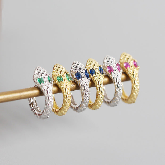 Cobra Blue Gold Earrings 