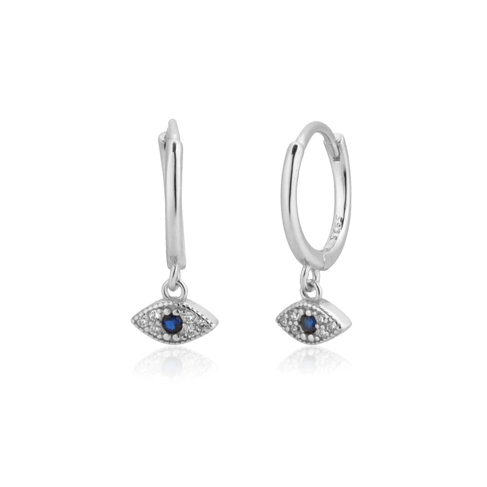 Aros Blue Eyesclum Plata