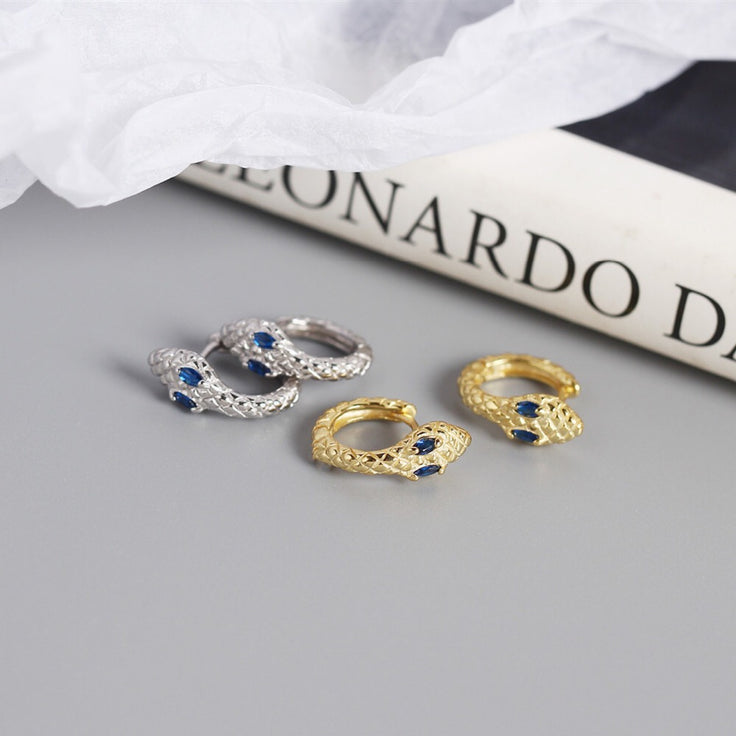 Cobra Blue Silver Earrings 