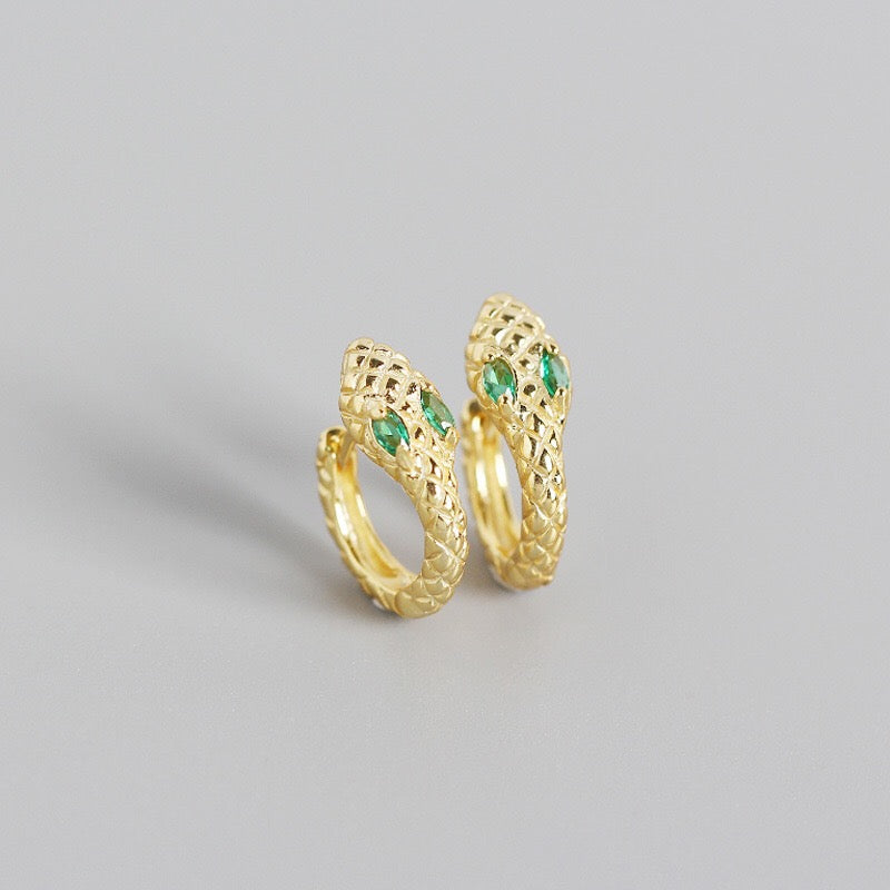 Cobra Green Gold Earrings 