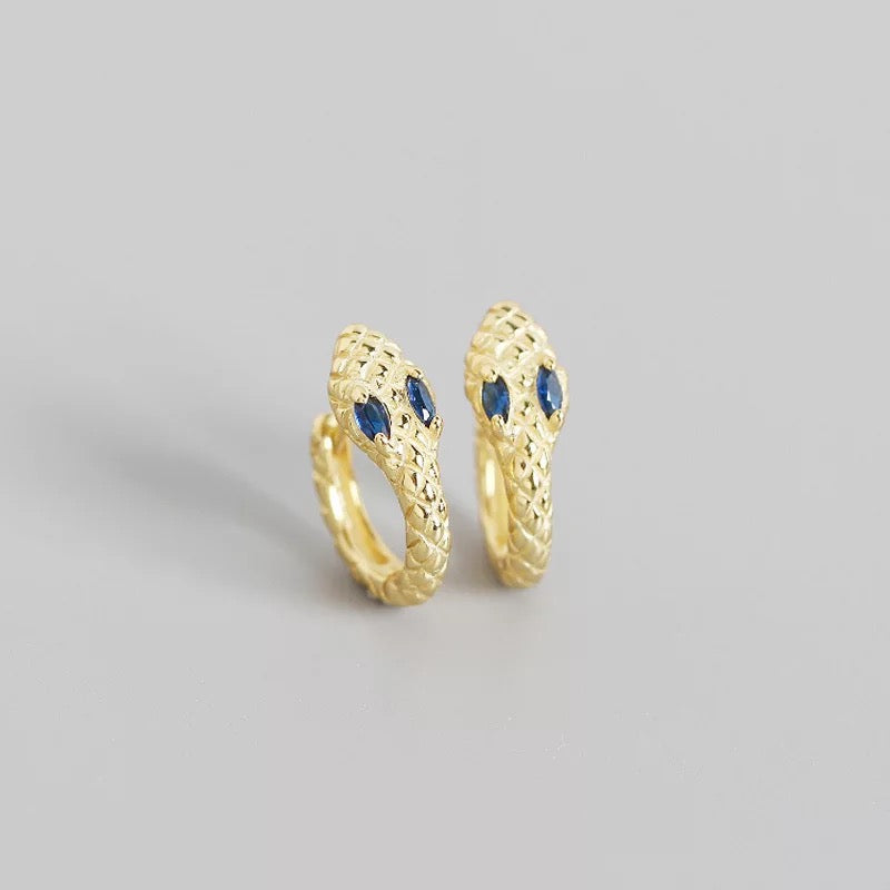 Cobra Blue Gold Earrings 