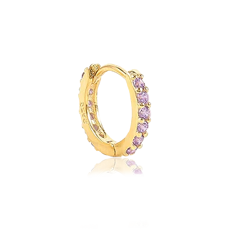Lilac Gold Mini Hoop - 7mm