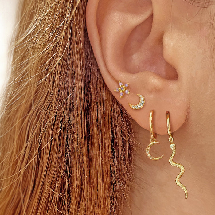 Silver Moony Earrings 