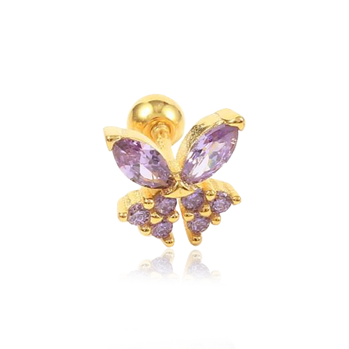 Lilac Butterfly Earring